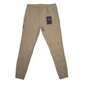 BYLT Everyday Jogger Pants Mens 33 Beige Khaki Skinny Fit Premium Basics Stretch